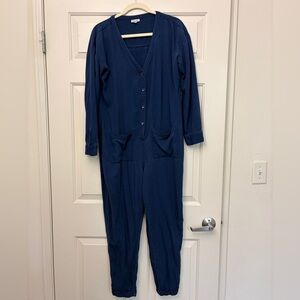 Splendid Blue Button-Up Jumpsuit